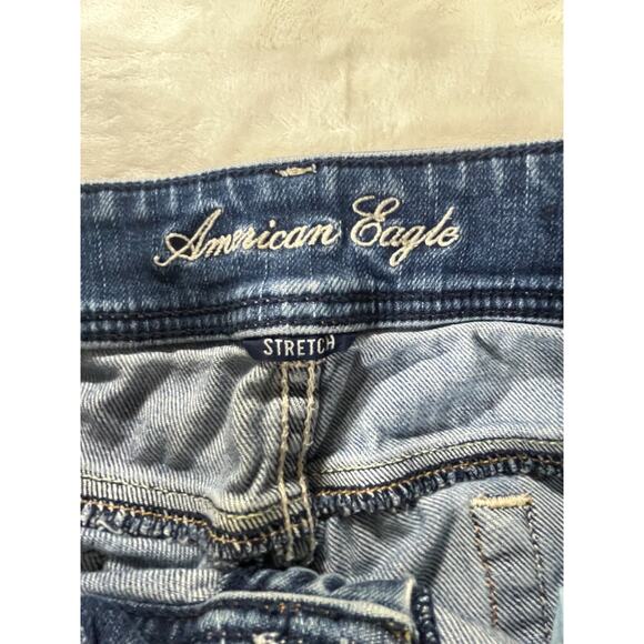 VTG American Eagle Women’s Jean Shorts 8‎ Long Bermuda Stretch Denim - Picture 5 of 9